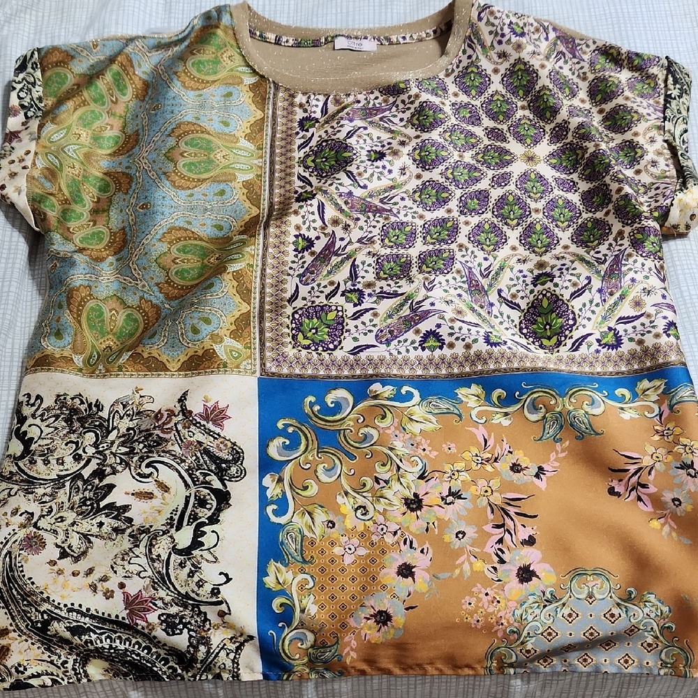 ITALIAN MADE beautiful Multipattern Blouse